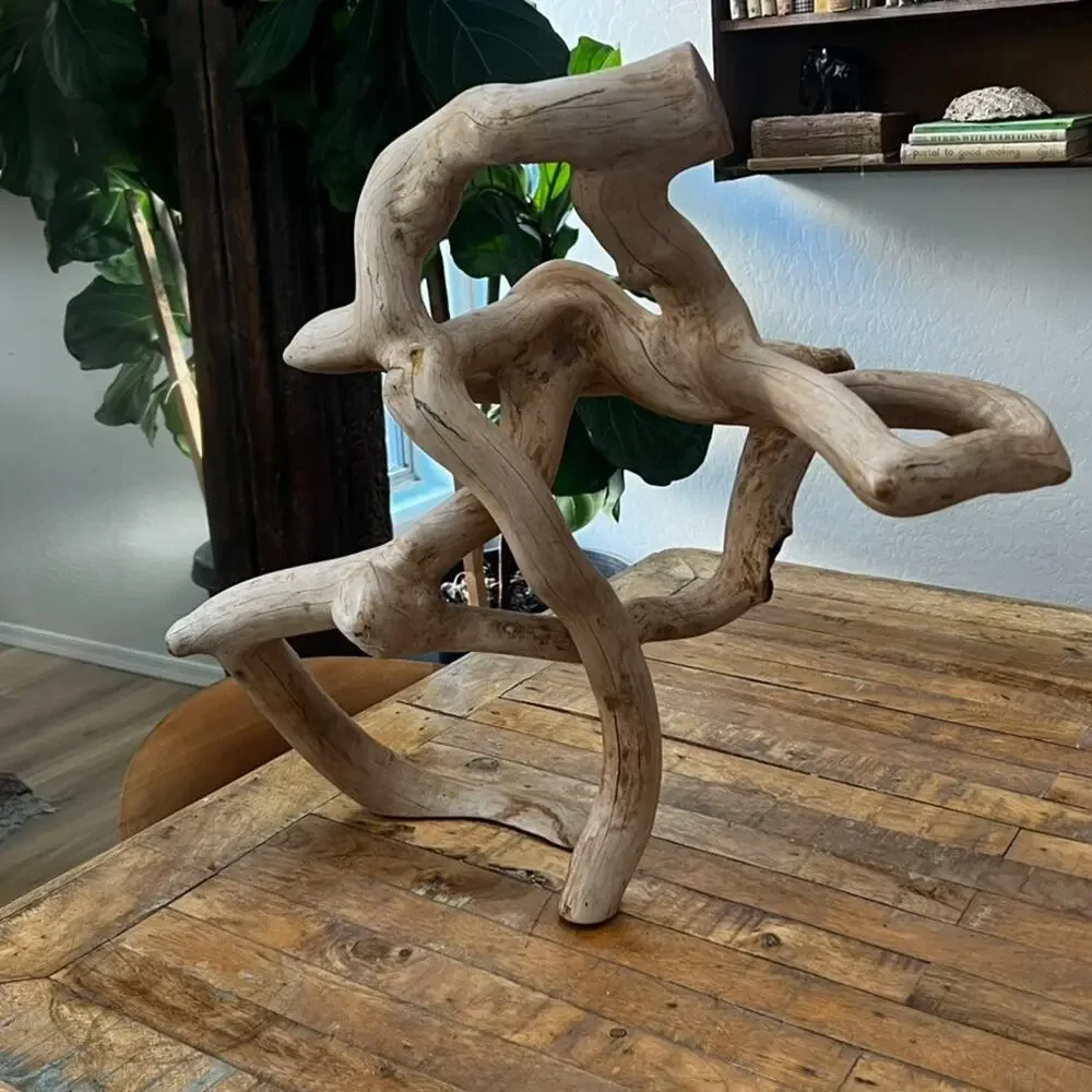 Large Organic Free Form Wood Sculpture Natural 21